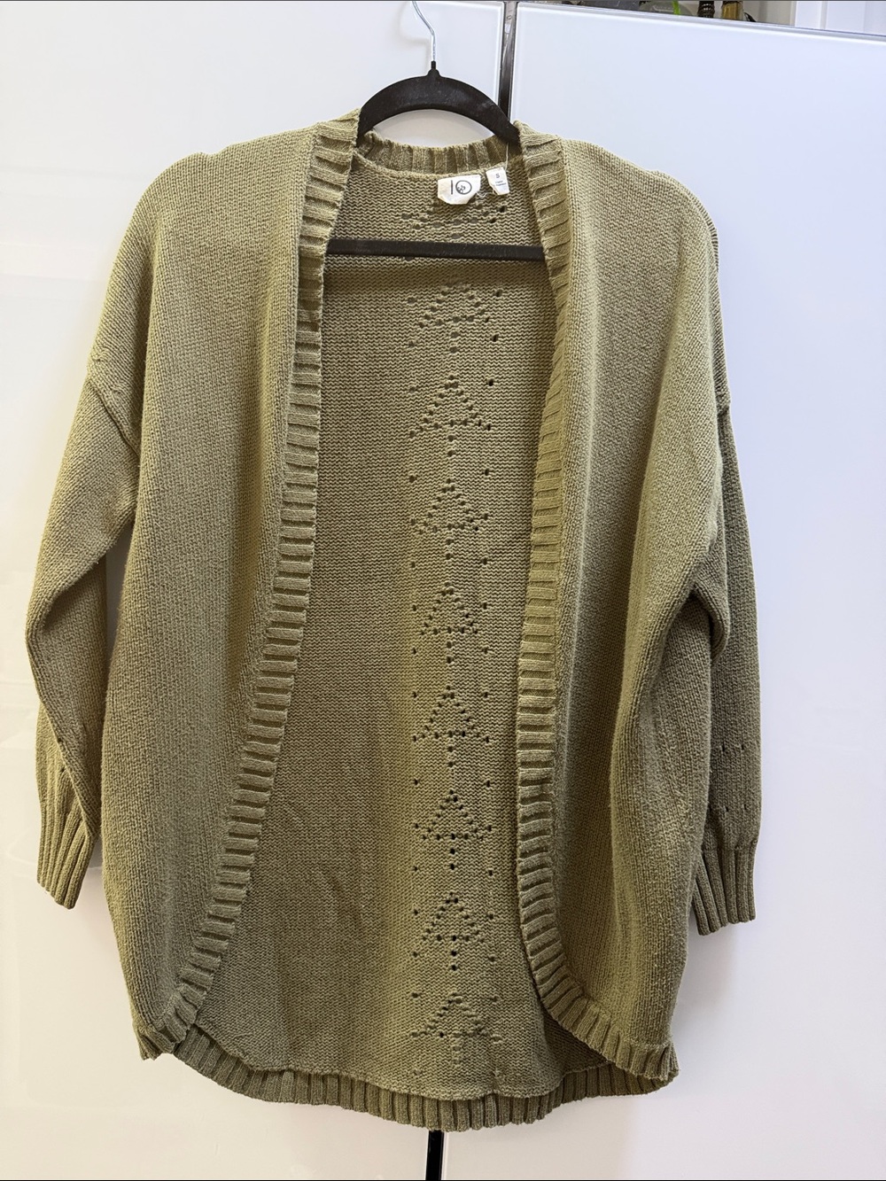 tentree Olive Open-Front Knit Cardigan